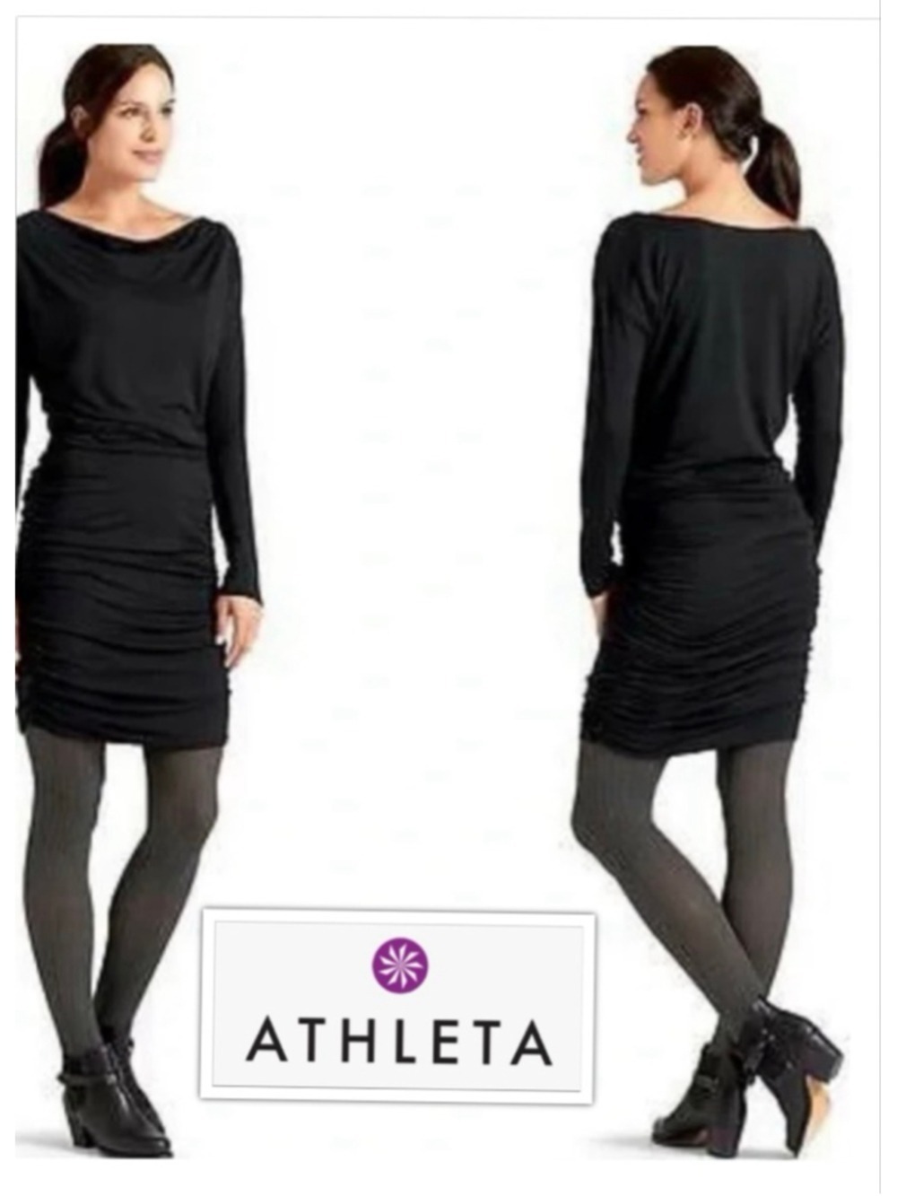 Athleta Form Flattering Whimsigoth Curve hugging Buttery Soft Dress size Small